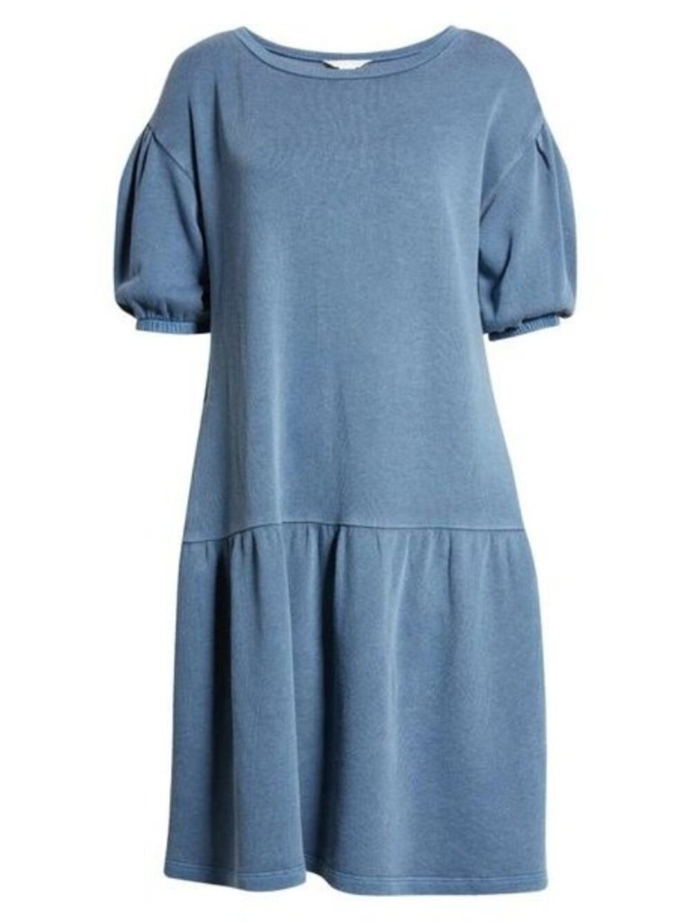 Caslon Short Sleeve Drop Waist Terry Cloth Dress, Blue Moonlight, S